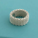 Size 6 Tiffany & Co Somerset Mesh Basket Weave Ring in Sterling Silver-5