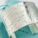 Large 7" Tiffany & Co 727 Fifth Ave New York Notes Cuff in Sterling Silver-1