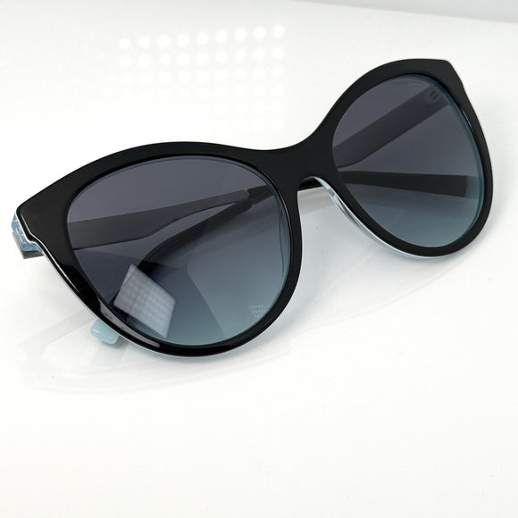 Tiffany & Co Women's Sunglasses Silver Diamond Point Black Blue TF4159 8274/9S