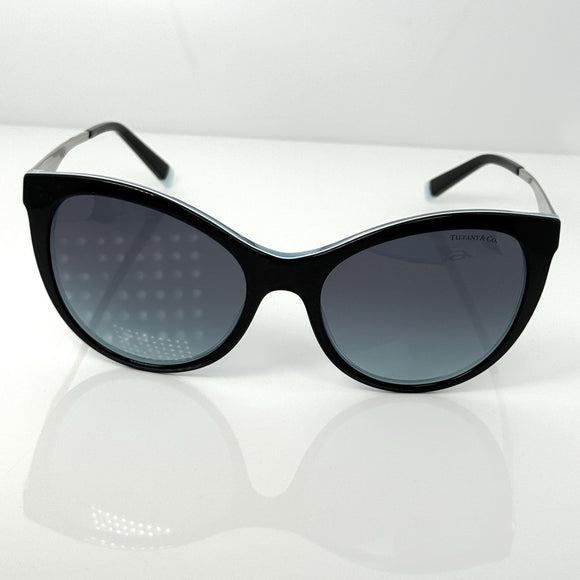Tiffany & Co Women's Sunglasses Silver Diamond Point Black Blue TF4159 8274/9S