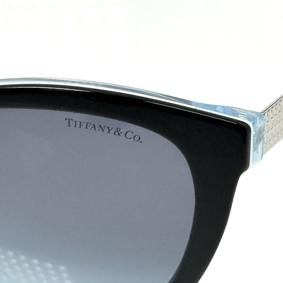 Tiffany & Co Women's Sunglasses Silver Diamond Point Black Blue TF4159 8274/9S