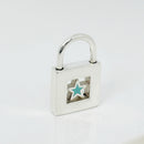 Tiffany Blue Enamel Star Padlock Lock Charm Pendant in Sterling Silver-2