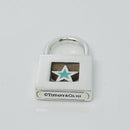 Tiffany Blue Enamel Star Padlock Lock Charm Pendant in Sterling Silver-4