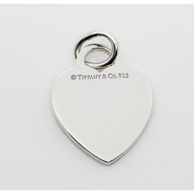 Tiffany & Co Sterling Silver Engravable Blank Heart Tag Charm or Pendant GENUINE