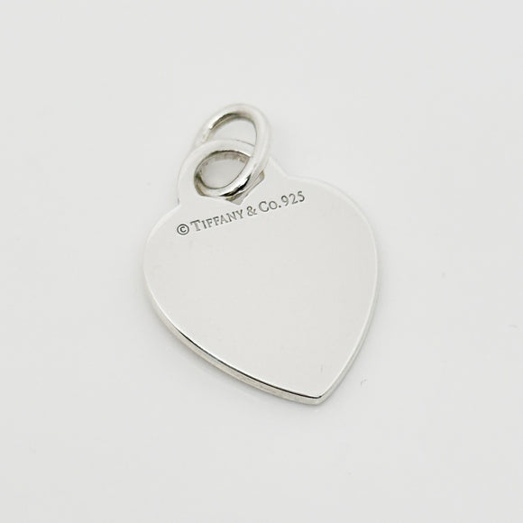Tiffany & Co Sterling Silver Engravable Blank Heart Tag Charm or Pendant GENUINE