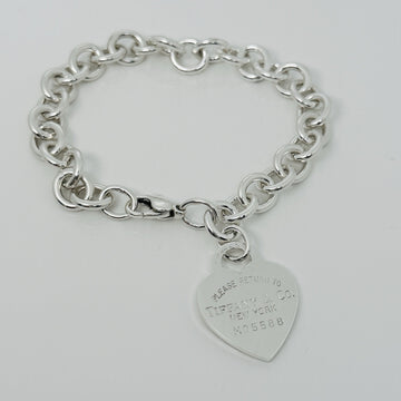 8.75" Extra Large Please Return to Tiffany New York Heart Tag Charm Bracelet