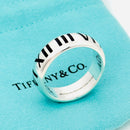 Size 11.5 RARE Tiffany Atlas Ring Black Enamel and Sterling Silver Mens Unisex-1