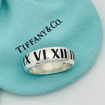 Size 11.5 RARE Tiffany Atlas Ring Black Enamel and Sterling Silver Mens Unisex - 0