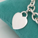 18" Tiffany & Co Sterling Silver Engravable Blank Heart Tag Necklace-6