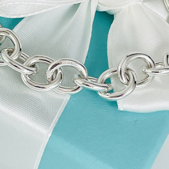 7.5" Tiffany & Co Classic Heart Tag Charm Bracelet in Sterling Silver