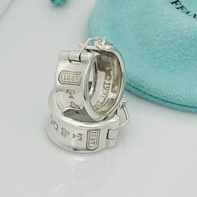 Tiffany T&CO 1837 Hoop Huggie Earrings in Sterling Silver
