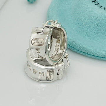 Tiffany T&CO 1837 Hoop Huggie Earrings in Sterling Silver