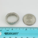 Size 8 Tiffany & Co Somerset Dome Sterling Silver Ring Mesh Weave Flexible Unisex-7