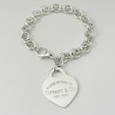 Please Return to Tiffany Jumbo Heart Tag Bracelet Extra Large Charm 7.75"-3