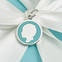 Tiffany Blue Enamel Boy Silhouette Baby Pendant or Charm in Sterling Silver - 1