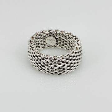 Size 6 Tiffany & Co Somerset Ring Mesh Weave Flexible Ring in Sterling Silver - 0