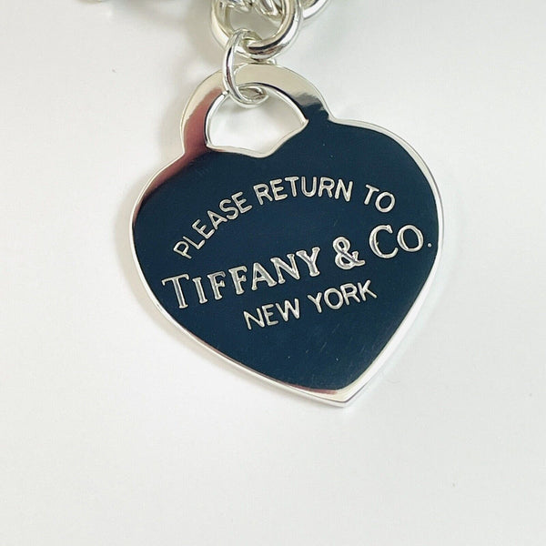 Please Return to Tiffany Jumbo Heart Tag Bracelet Extra Large Charm 7.75" - 5