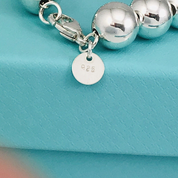Tiffany HardWear Ball Bracelet in Silver 10mm Beads - 9.5" RARE Extra Large - 5