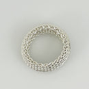 Size 7.5 Tiffany & Co Somerset Dome Sterling Silver Ring Mesh Weave Flexible Unisex-5