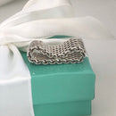 Size 7.5 Tiffany & Co Somerset Sterling Silver Ring Mesh Weave Flexible Unisex-5