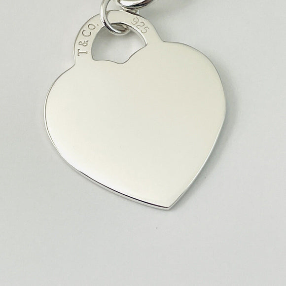 Please Return to Tiffany Jumbo Heart Tag Bracelet Extra Large Charm 7.75"