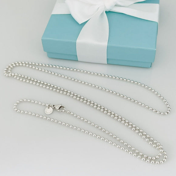 Tiffany & Co Layered Bead Chain Necklace 34 Inches