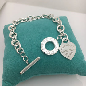 Please Return to Tiffany & Co Heart Tag Toggle Bracelet in Sterling Silver - 0