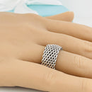 Size 7 Tiffany & Co Somerset Ring Mesh Weave Flexible Unisex-1