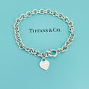 Return to Tiffany & Co Heart Tag Rolo Round Link Charm Bracelet in Silver - 1