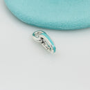 Tiffany Blue Enamel Oval Clasping Link Jump Ring Charm or Bracelet Extender-3