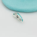 Tiffany Blue Enamel Oval Clasping Link Jump Ring Charm or Bracelet Extender - 9