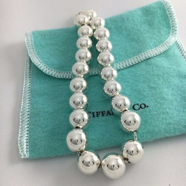 Tiffany HardWear Ball Bracelet in Silver 10mm Beads - 9" RARE Extra Large - 2