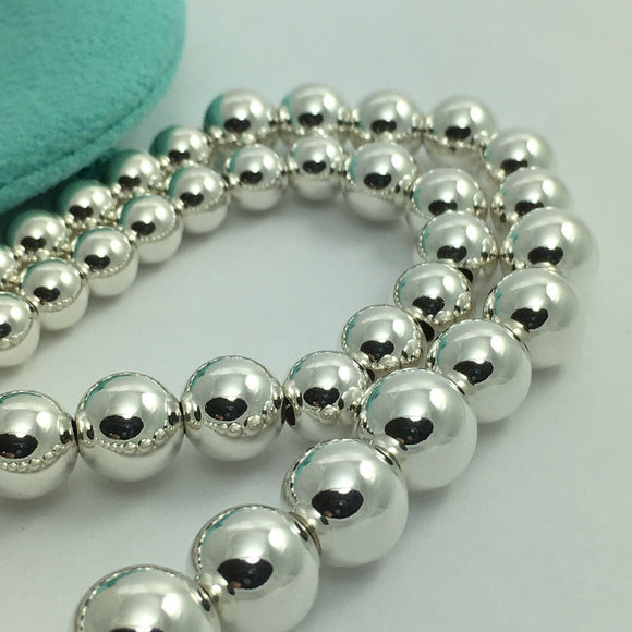 19" Tiffany & Co Sterling Silver HardWear Bead Ball Graduated Necklace