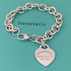 Return to Tiffany Extension Chain End Links Repair Length Bracelet Heart Round - 0
