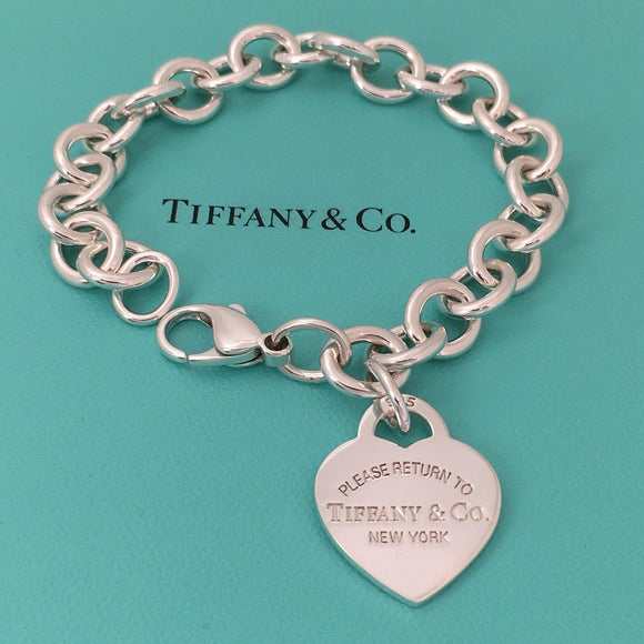 Return to Tiffany Extension Chain End Links Repair Length Bracelet Heart Round
