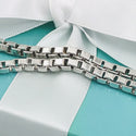 8.5" Large Tiffany & Co Venetian Box Link Bracelet in Sterling Silver Mens Unisex - 5