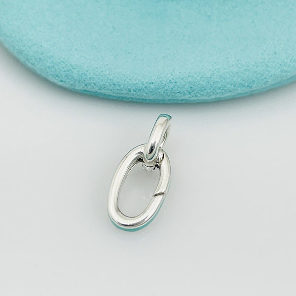 Tiffany Blue Enamel Oval Clasping Link Jump Ring Charm or Bracelet Extender - 5