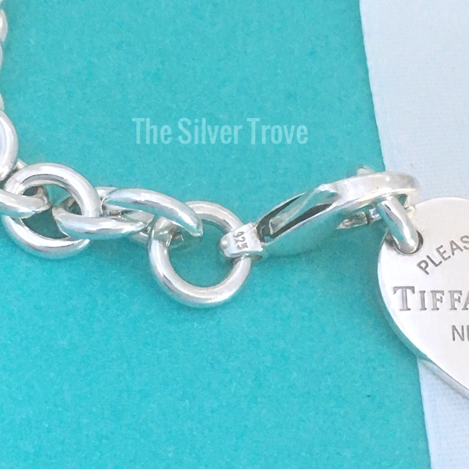 15.5" Please Return To Tiffany & Co Center Heart Tag Silver Choker Necklace