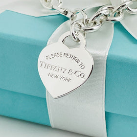 Please Return To Tiffany Heart Tag Charm Bracelet in Silver