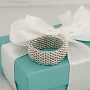 Size 8 Tiffany & Co Somerset Sterling Silver Ring Mesh Weave Flexible Unisex-1