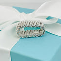 Size 6.5 Tiffany & Co Somerset Ring Mesh Weave Flexible Ring in Sterling Silver - 5