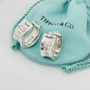 Tiffany T&CO 1837 Hoop Huggie Earrings in Sterling Silver-3