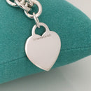18" Tiffany & Co Sterling Silver Engravable Blank Heart Tag Necklace-4