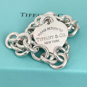 7.5" Medium Please Return To Tiffany Heart Tag Charm Bracelet in Sterling Silver - 0
