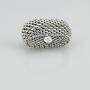 Size 8 Tiffany & Co Somerset Dome Sterling Silver Ring Mesh Weave Flexible Unisex-3