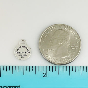 Please Return to Tiffany & Co Small Mini Round Tag Pendant or Charm - 0