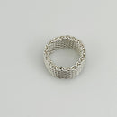Size 5.5 Tiffany & Co Somerset Ring Mesh Weave Flexible Ring in Sterling Silver-5