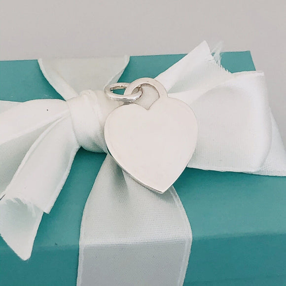 Tiffany & Co Blank Heart Tag Charm or Pendant Engravable in Sterling Silver