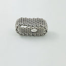 Size 8.5 Tiffany & Co Somerset Ring in Sterling Silver Mesh Weave Flexible Unisex-3