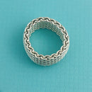 Size 6.5 Tiffany & Co Somerset Ring Mesh Weave Flexible Ring in Sterling Silver-4